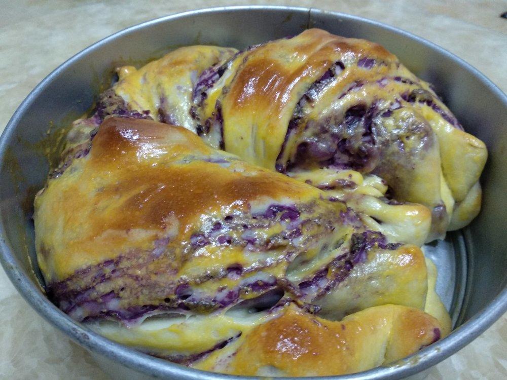 入门级不用揉出膜的手撕紫薯面包无黄油版