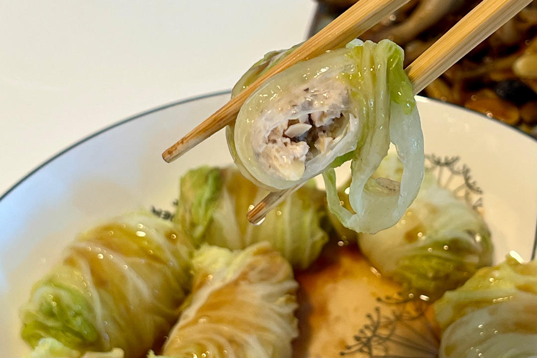 娃娃菜鸡肉卷