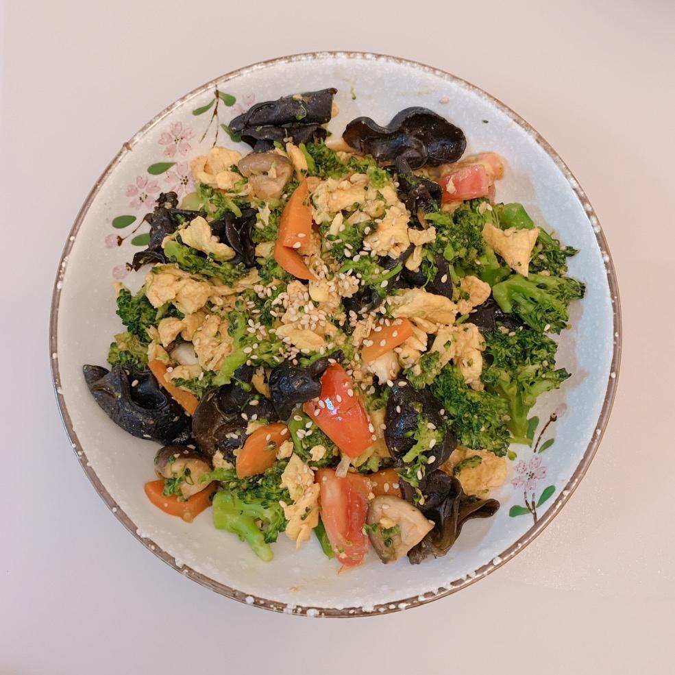 什锦素炒西兰花