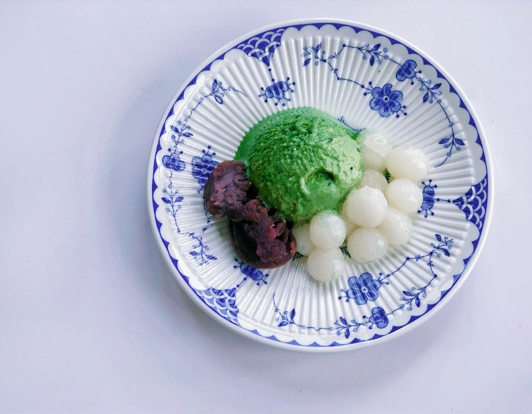 【众里寻他千百度】小圆子配蜜红豆抹茶软雪糕