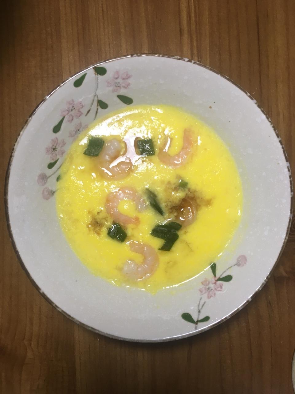 滑嫩的虾仁蛋羹