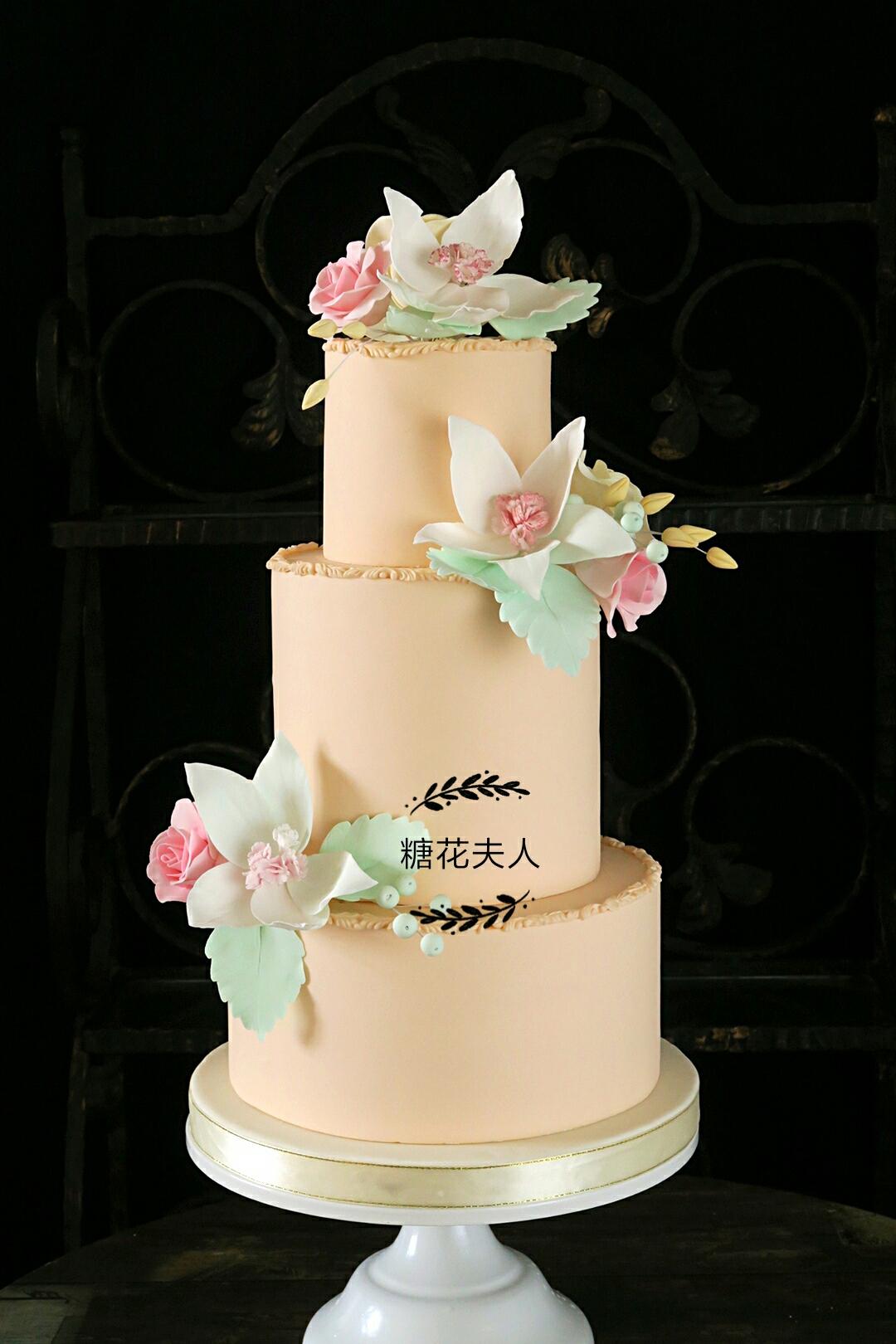每天教你玩翻糖——漂亮的婚礼蛋糕（翻糖蛋糕的做法）的做法