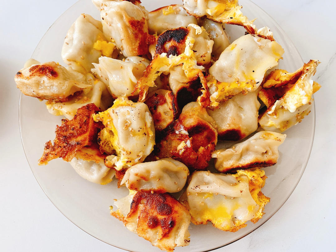 现包现煎抱蛋煎饺&附煎饺的包法