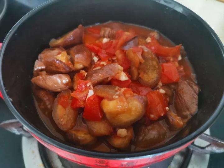 红烧茄子（佐西红柿尖椒）