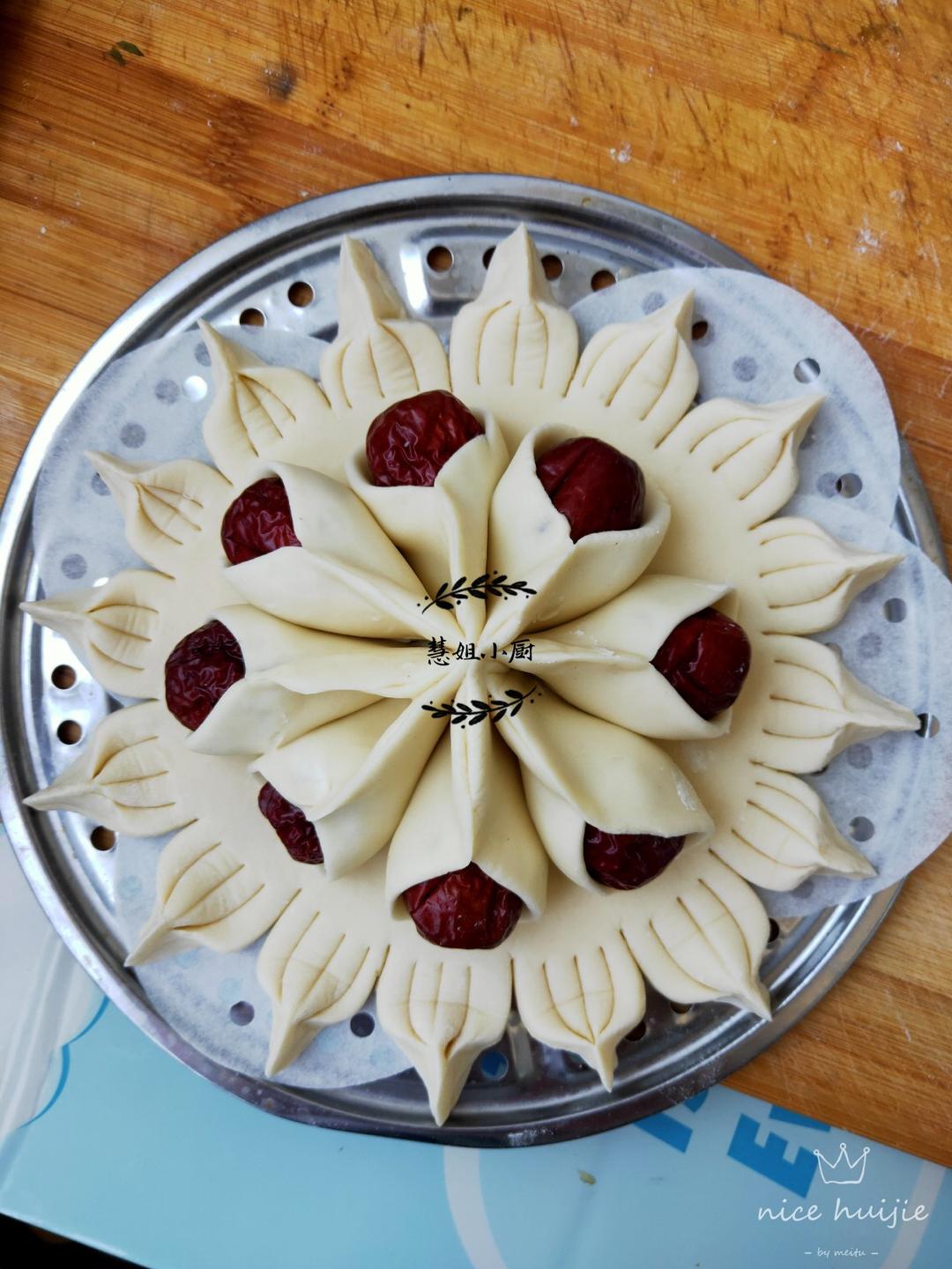 花样面食，花样馒头，【枣花馍】