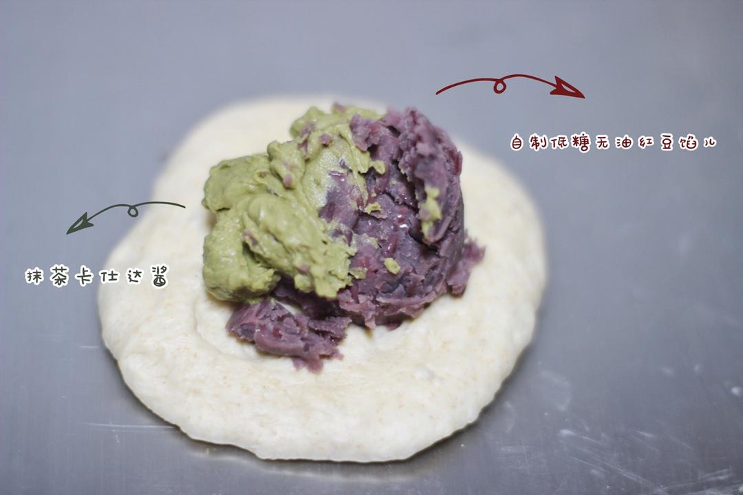 红豆抹茶卡仕达酱三明治（低糖低油版）