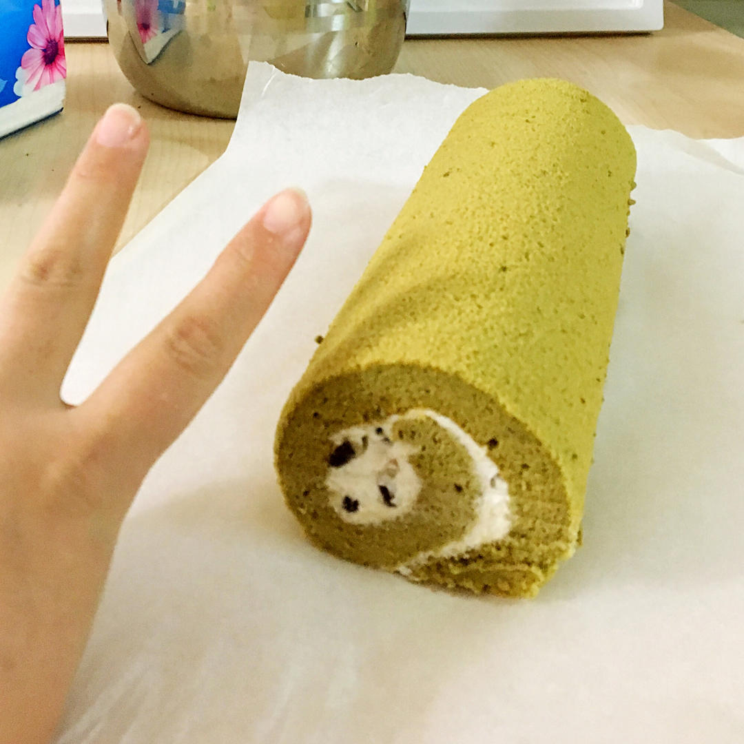 抹茶红豆蛋糕卷