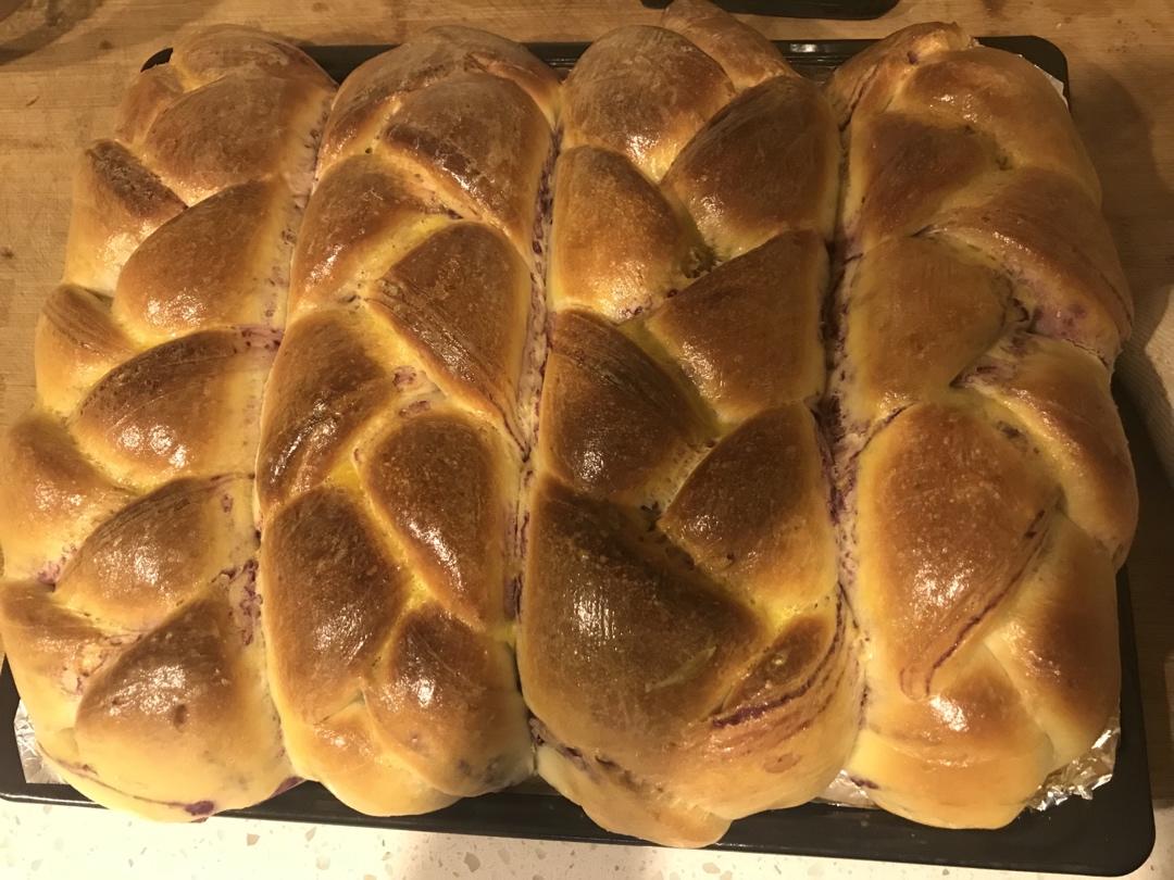 入门级不用揉出膜的手撕紫薯面包无黄油版