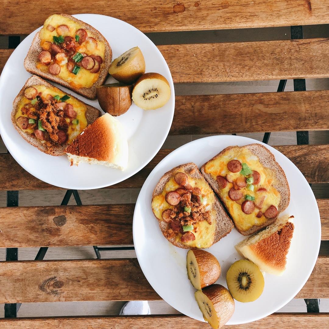 真的好好吃❗️芝士火腿葱香岩烧吐司🍞