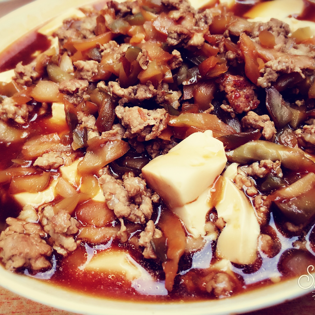 榨菜肉末蒸豆腐