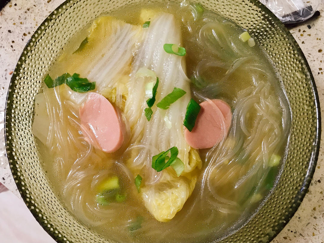 娃娃菜粉丝煲，低卡又鲜美