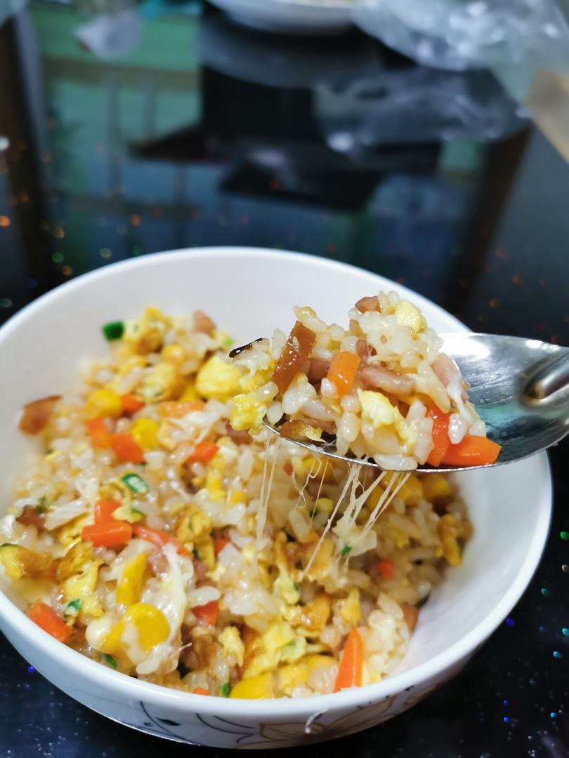 奶酪腊肠杂蔬炒饭