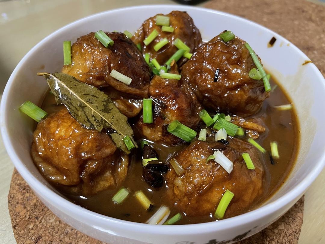 红烧油面筋塞肉