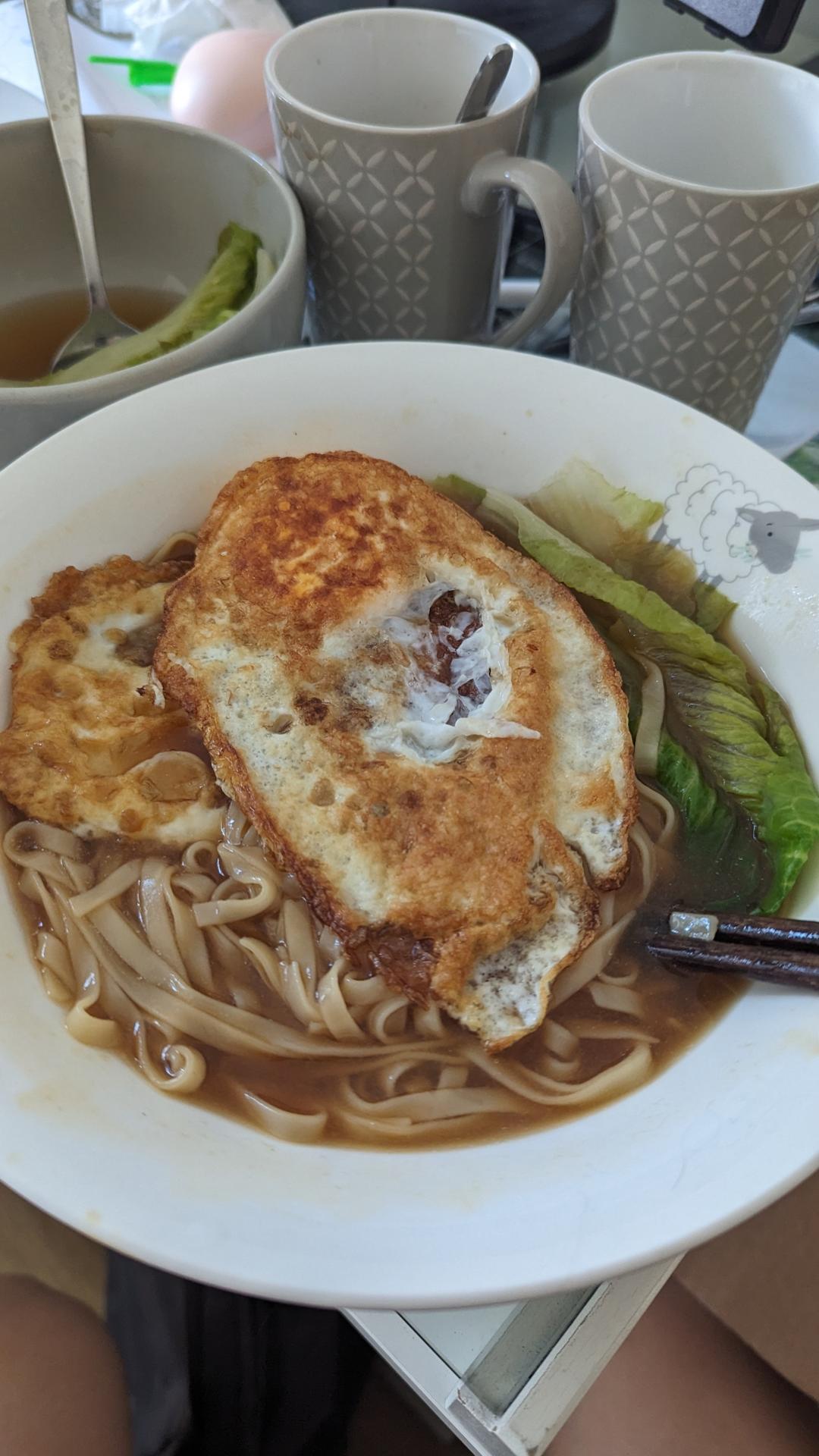 卡妈私房菜~青菜鸡蛋面（汤面）