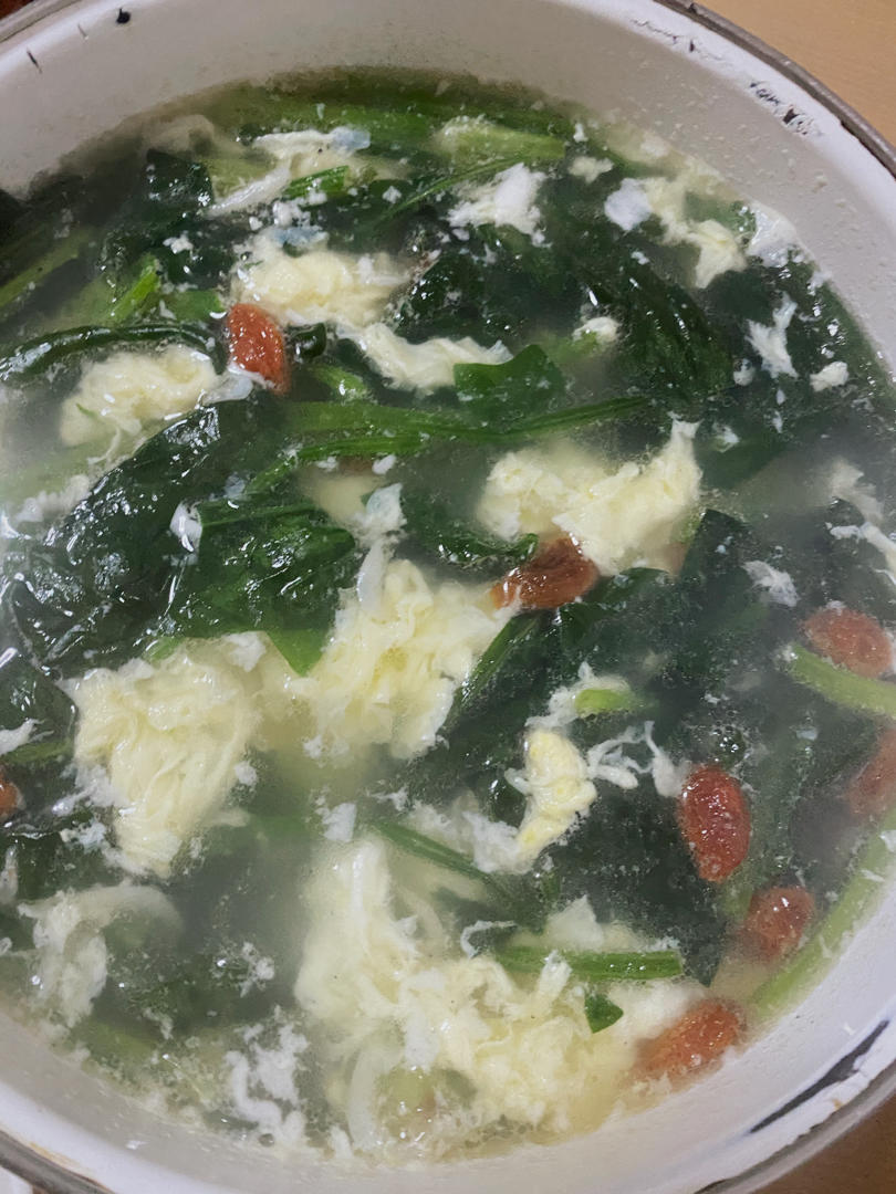 菠菜鸡蛋汤                                    减脂必备，超低卡路里