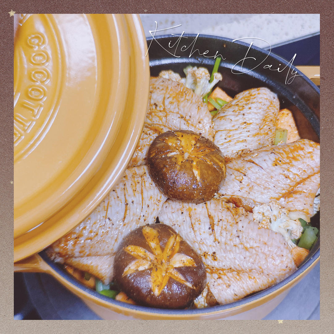 时蔬焖鸡翅——staub珐琅铸铁锅
