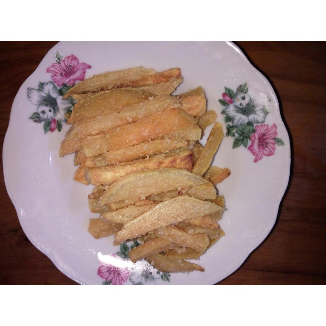 椰蓉烤红薯条（健康夜宵）