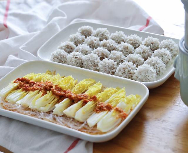 蒜蓉粉丝娃娃菜+珍珠雪花肉丸子【12月北鼎蒸炖锅食谱】的做法