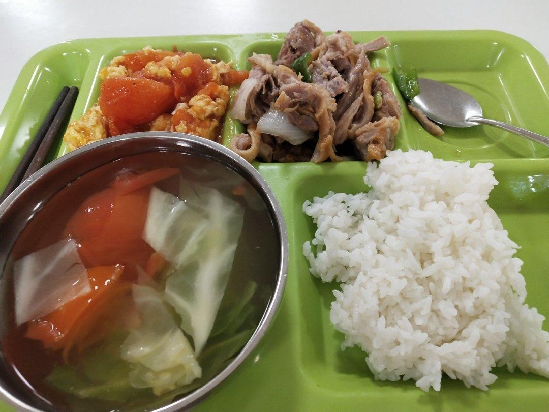 小酒的大学食堂做的晚餐2019年1月4日
