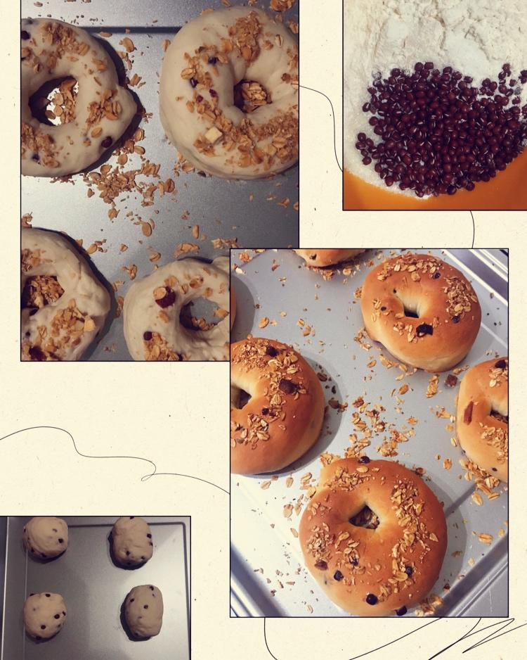 红豆贝果面包