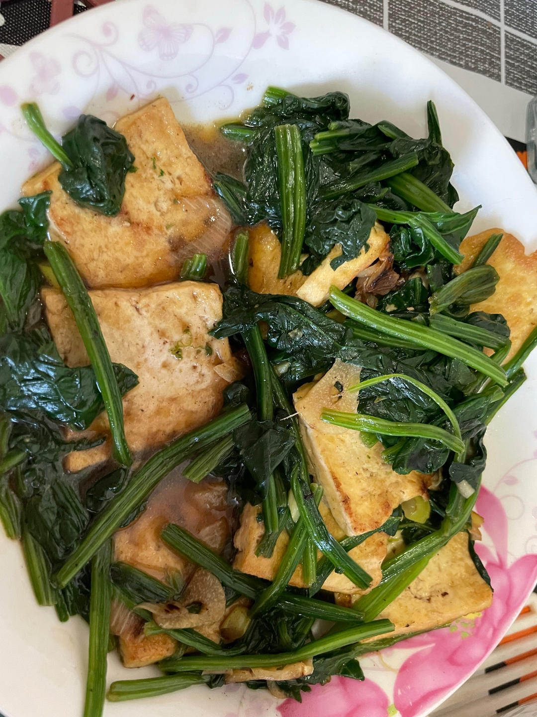 菠菜炒豆腐