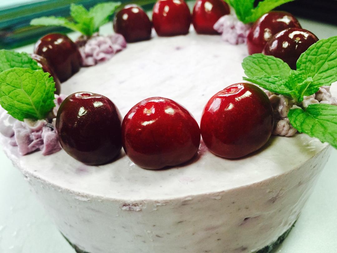 渐变蓝莓冻芝士蛋糕（免烤）