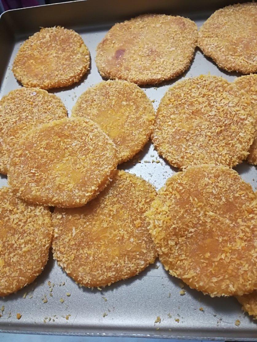 烤箱版低油低糖椰香南瓜饼