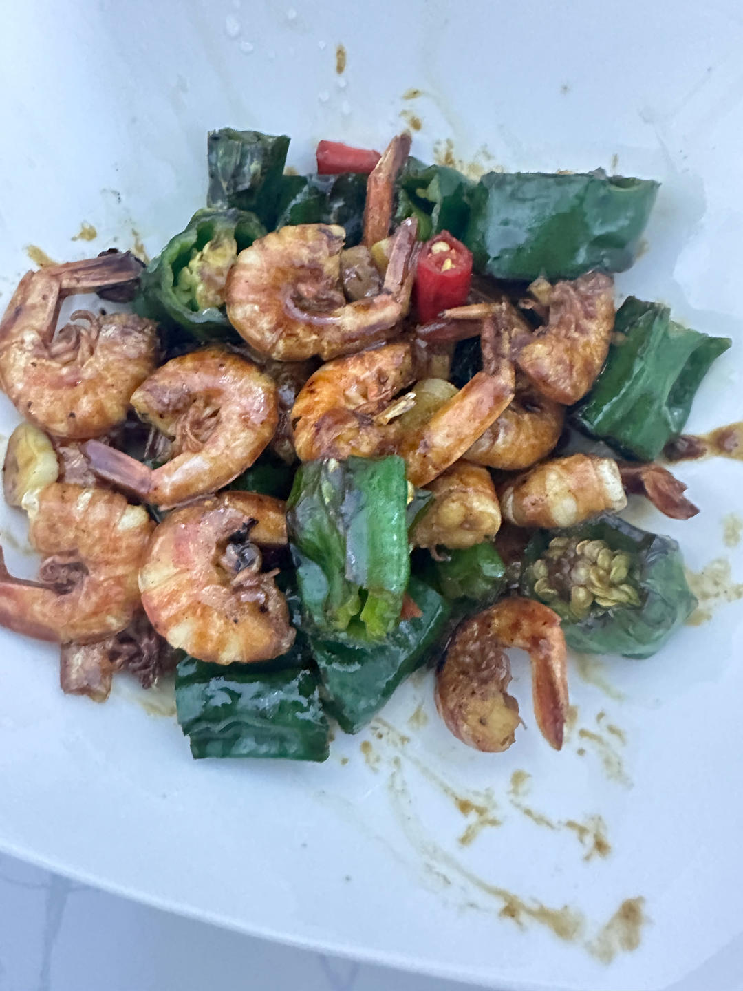 青椒炒虾