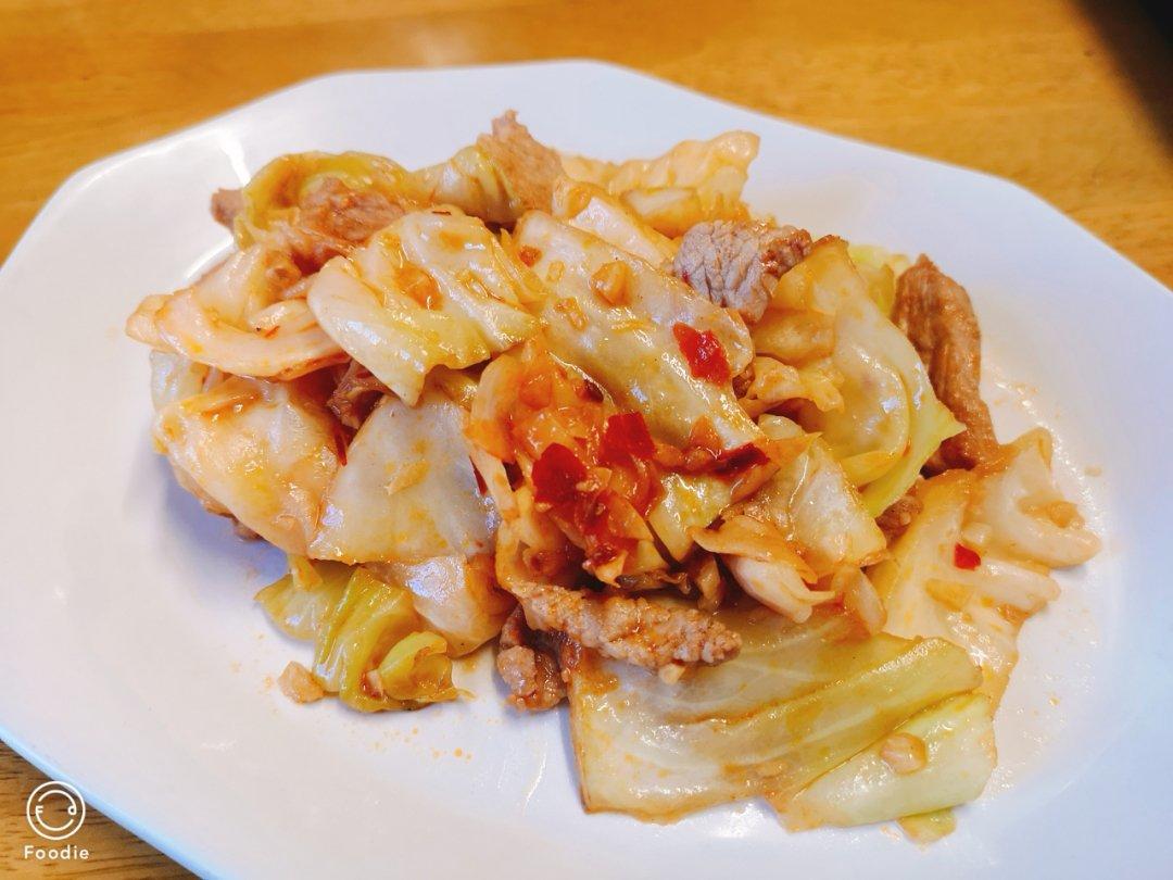 豉香包菜炒肉片