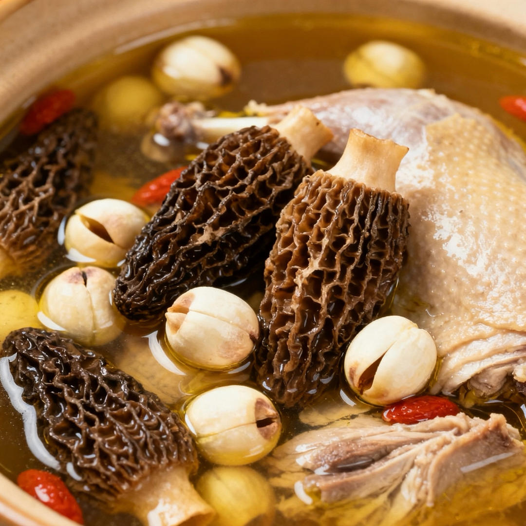 滋阴清润 · 羊肚菌莲子老鸭汤