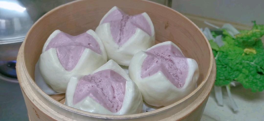 紫薯开花馒头（全视频、保姆级教程）