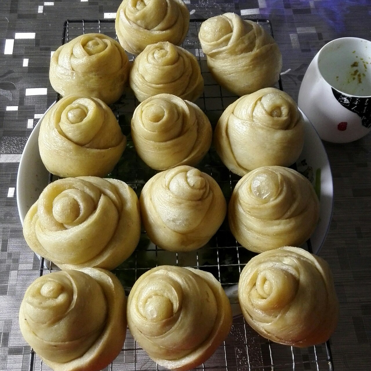 紫薯玫瑰馒头