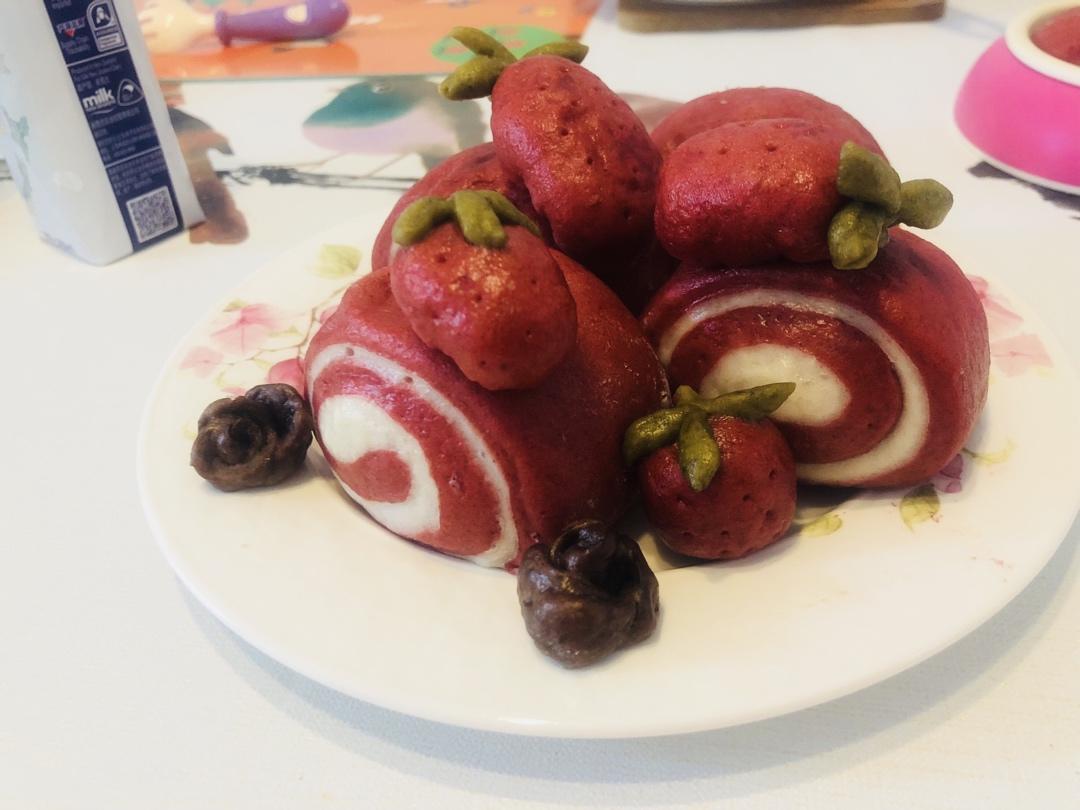 可爱到炸裂的草莓刀切馒头🍓