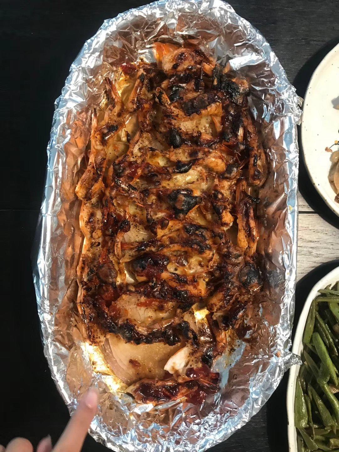 蒜蓉芝士烤大虾（烤箱版）