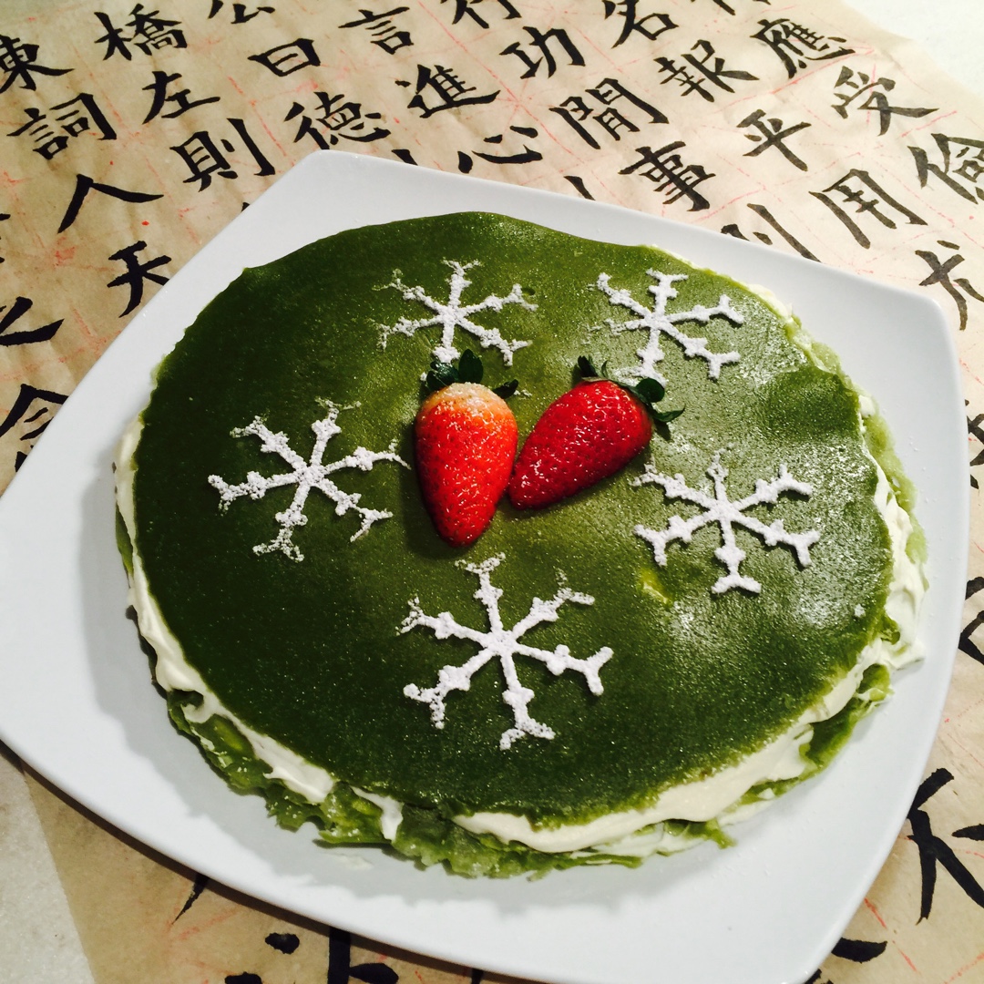 美味的煎蛋糕—抹茶千层蛋糕