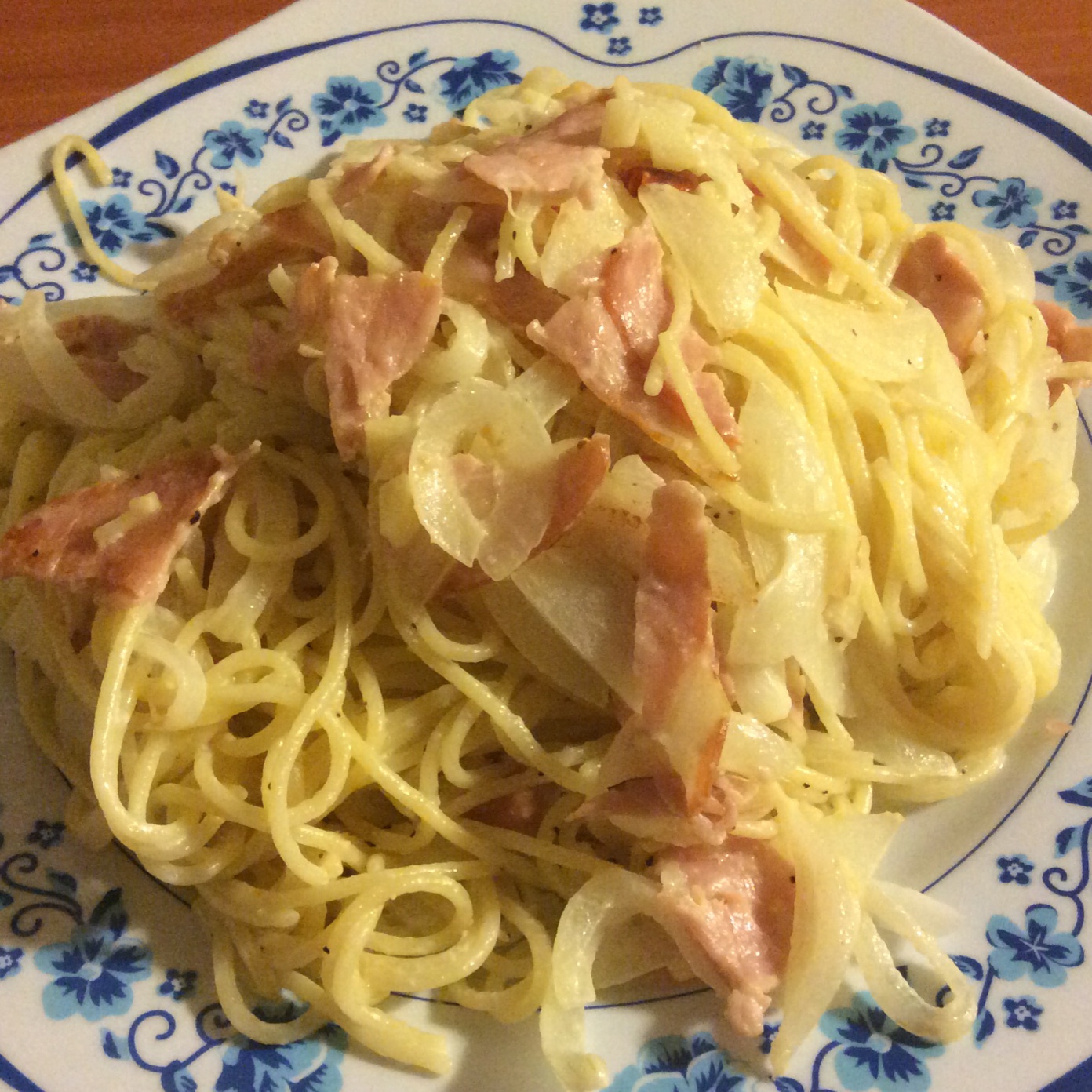 白蘑菇奶油培根意面