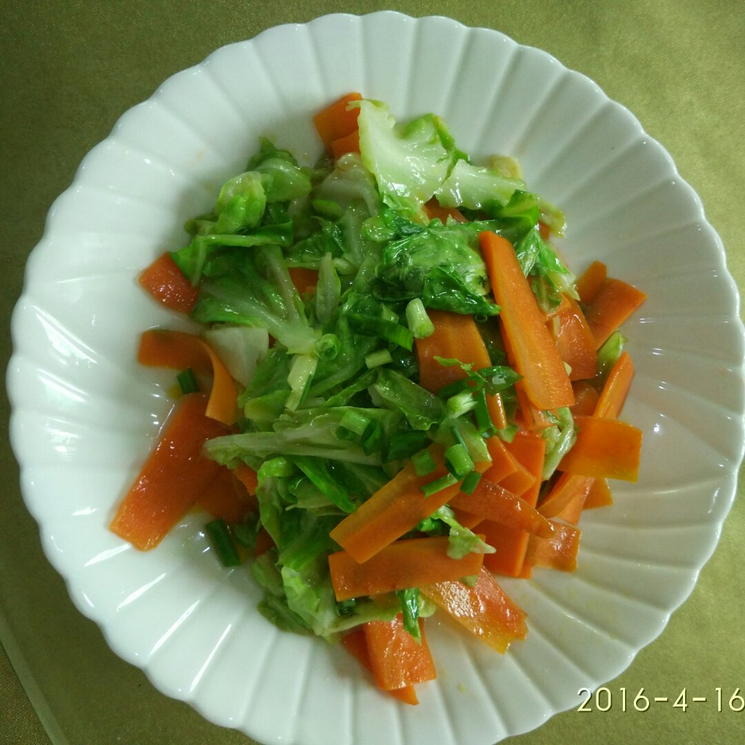 包菜炒胡萝卜