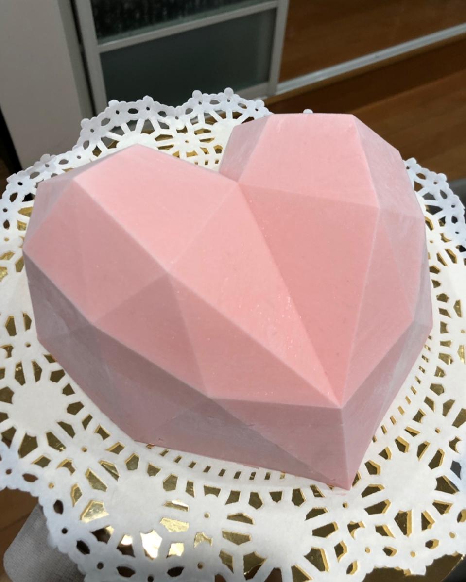 少女❤3D钻石心形覆盆子乳酪慕斯（7寸）