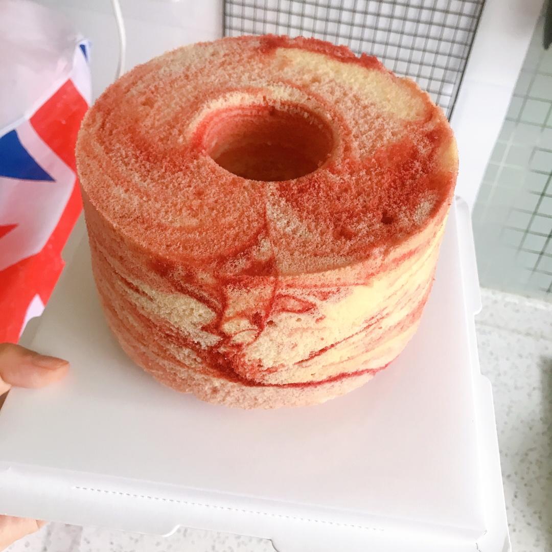 红丝绒大理石戚风Marbled Chiffon Cake（后蛋法超细腻）