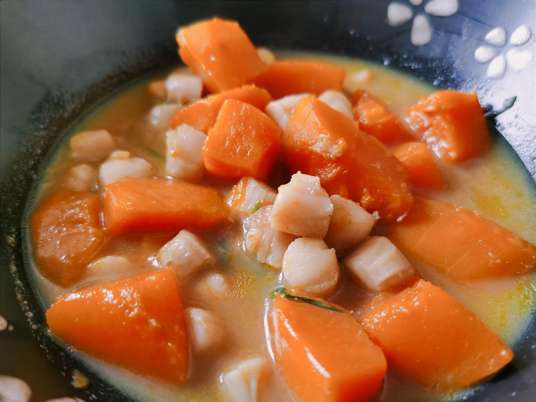 南瓜炒扇贝柱｜冬日里的鲜的做法 步骤8