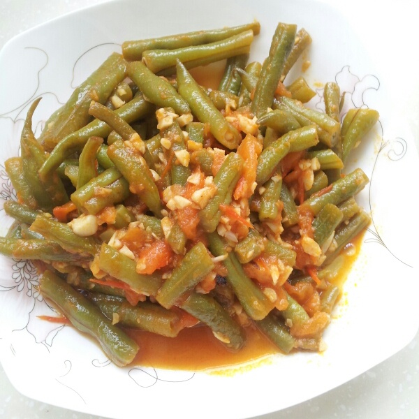 西红柿炒长豆角