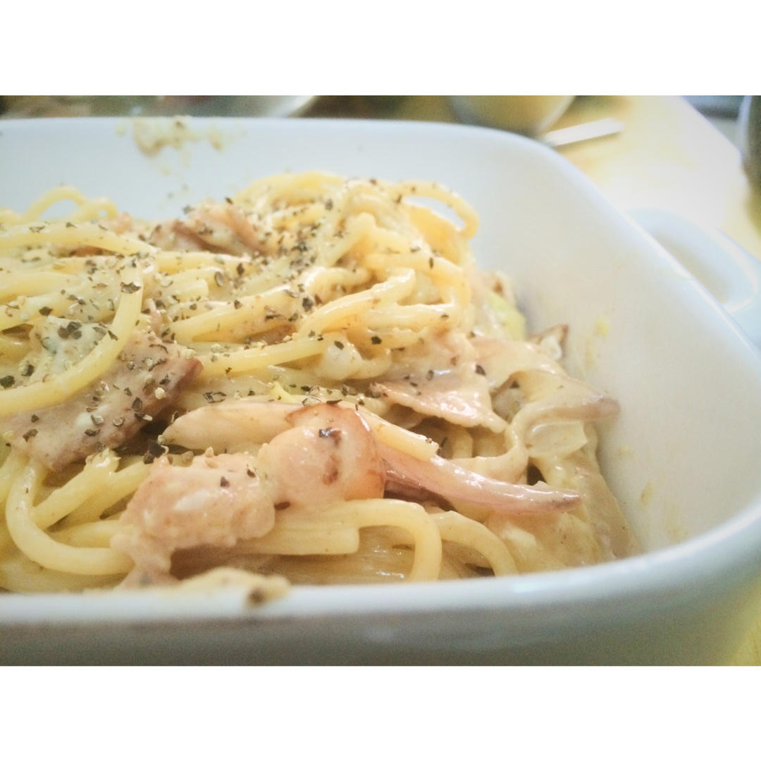超简单的奶汁培根意面Carbonara