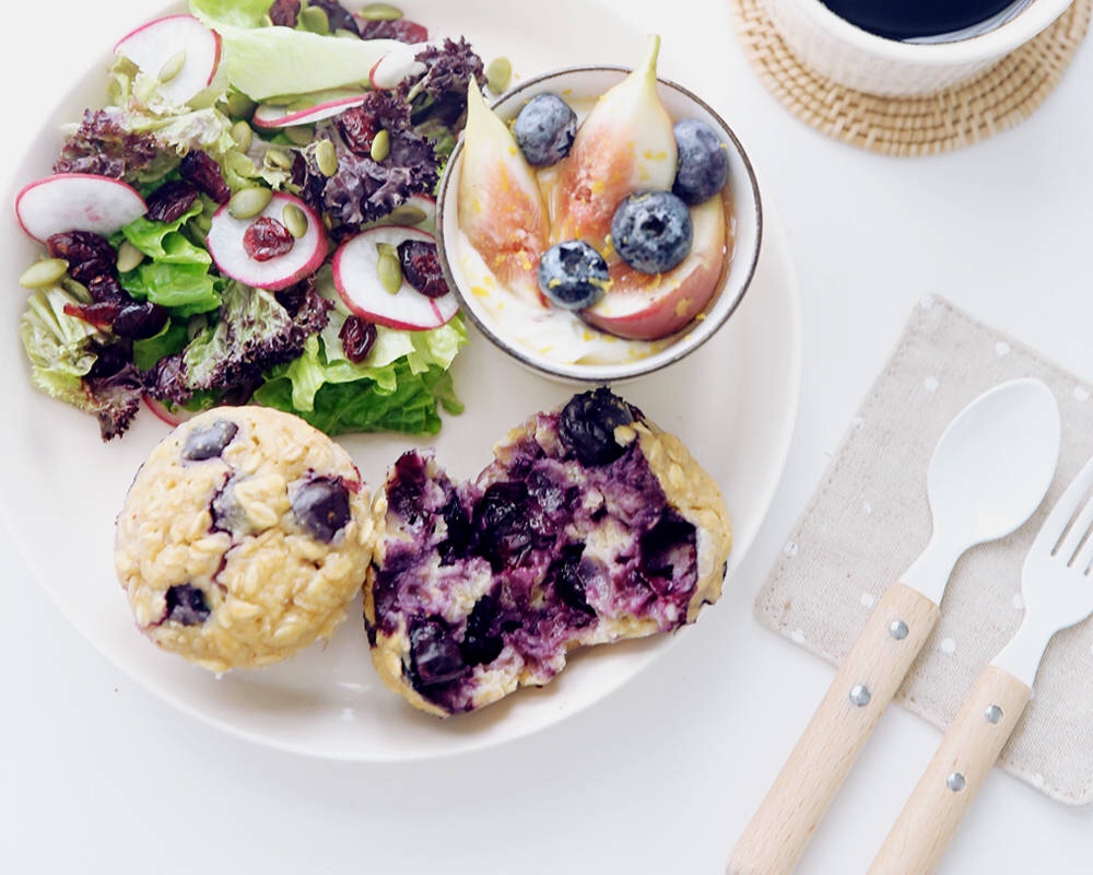 减脂小食| 爆浆蓝莓酸奶燕麦全麦麦芬