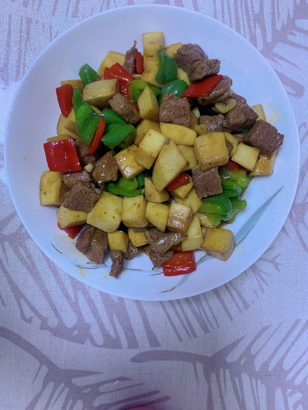 家常菜~杏鲍菇烧牛肉粒