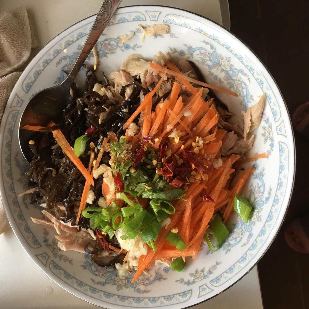 减脂健身｜凉拌手撕鸡丝（香辣&麻油版）