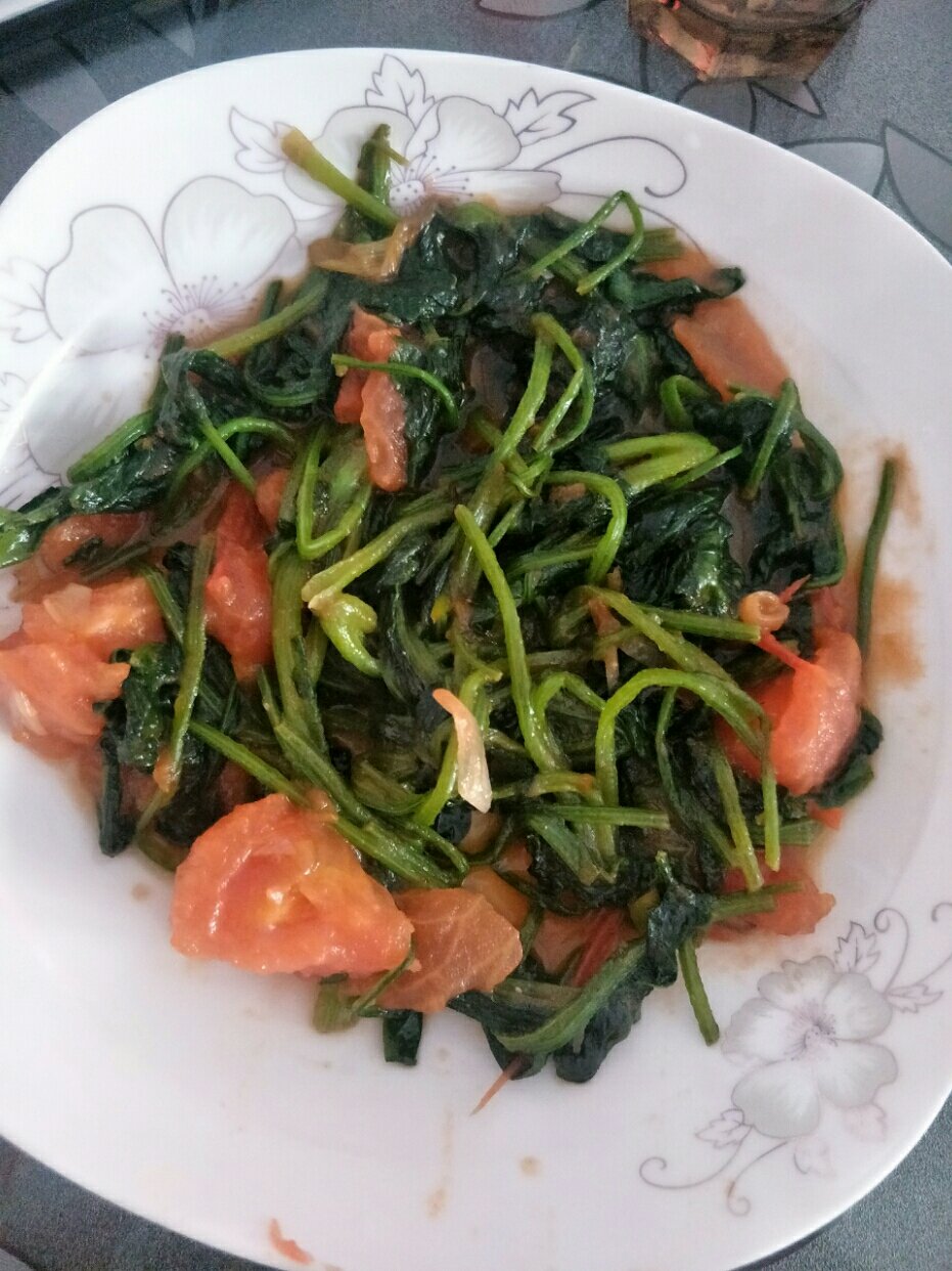 董太的私方菜--西红柿炒青菜
