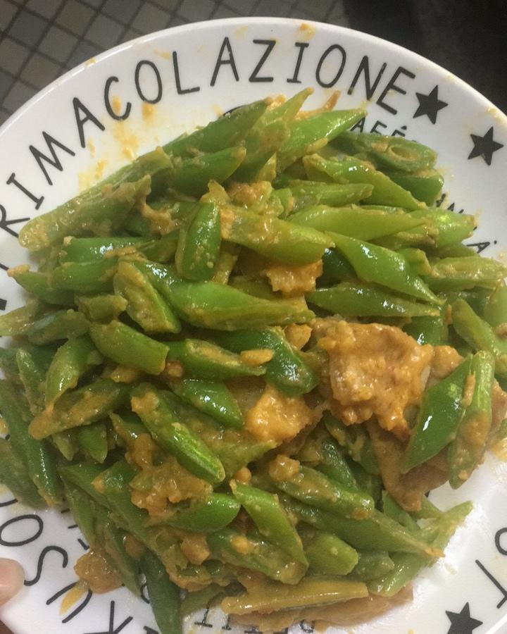 咸蛋黄炒四季豆