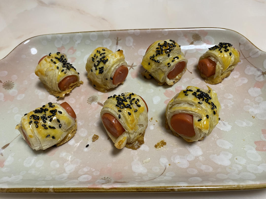 香肠可颂卷 热狗手抓饼  不用和面版