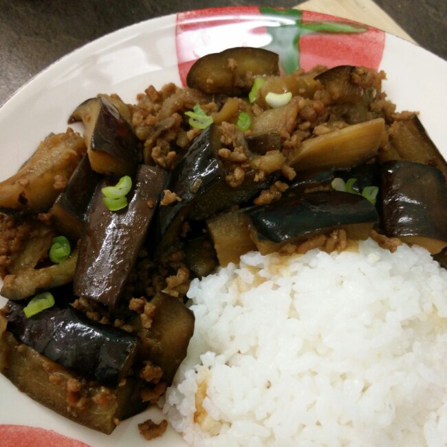 红烧肉末茄子