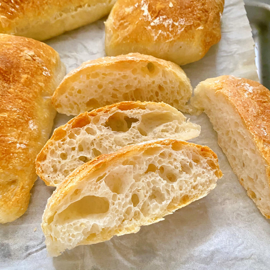 零机器免揉|徒手做出漂亮大气孔欧包|恰巴塔Ciabatta